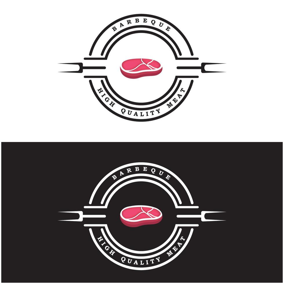 logotipo de barbacoa y vector de símbolo