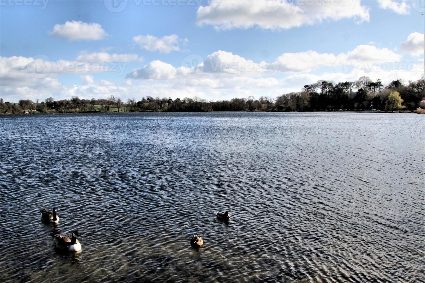 una vista del lago ellesmere foto