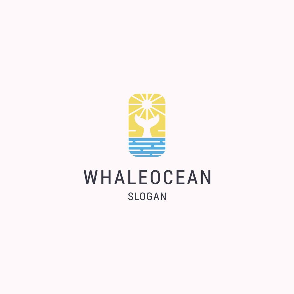 Whale ocean logo icon design template vector illustration