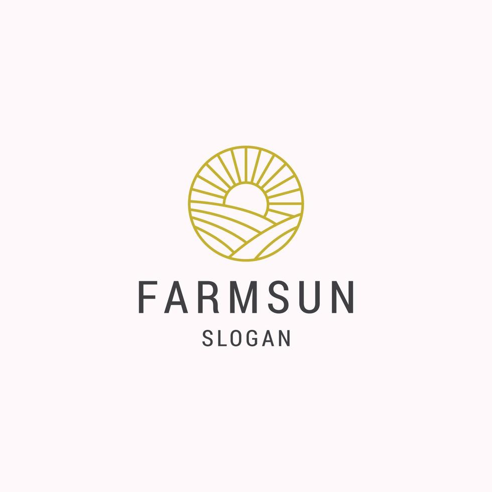 Farm sun logo icon design template vector illustration