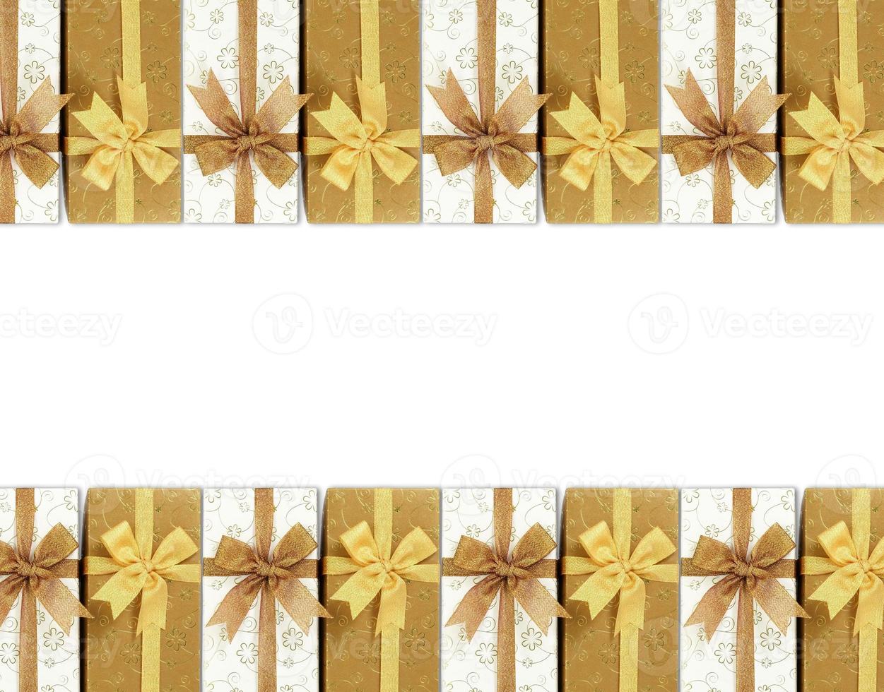 Gift box with colored ribbons photo