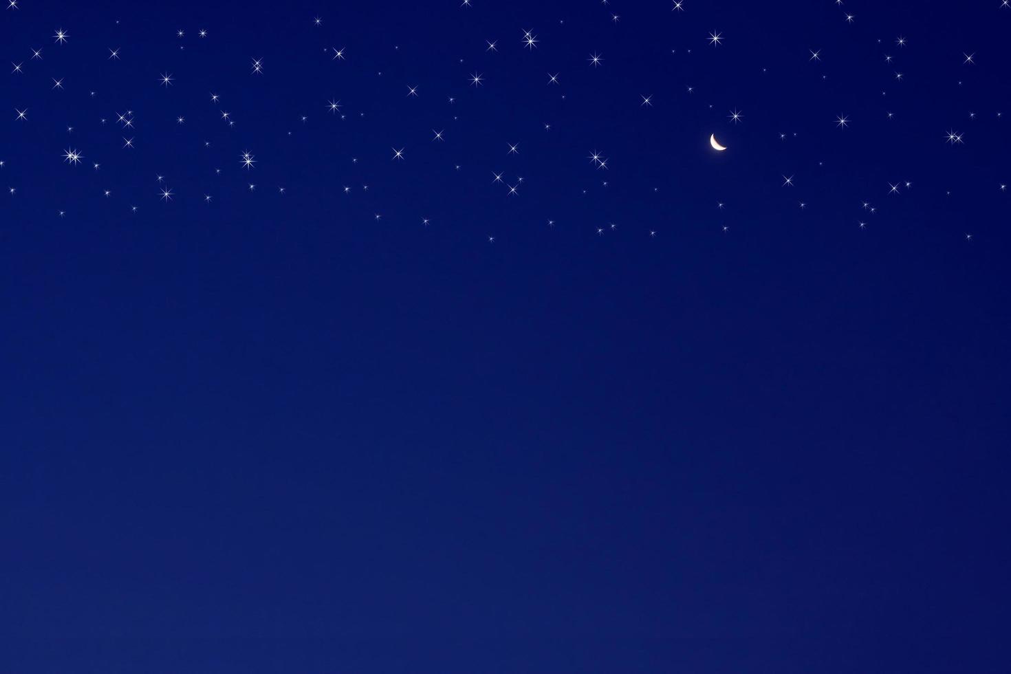 cielo nocturno con luna y estrellas foto