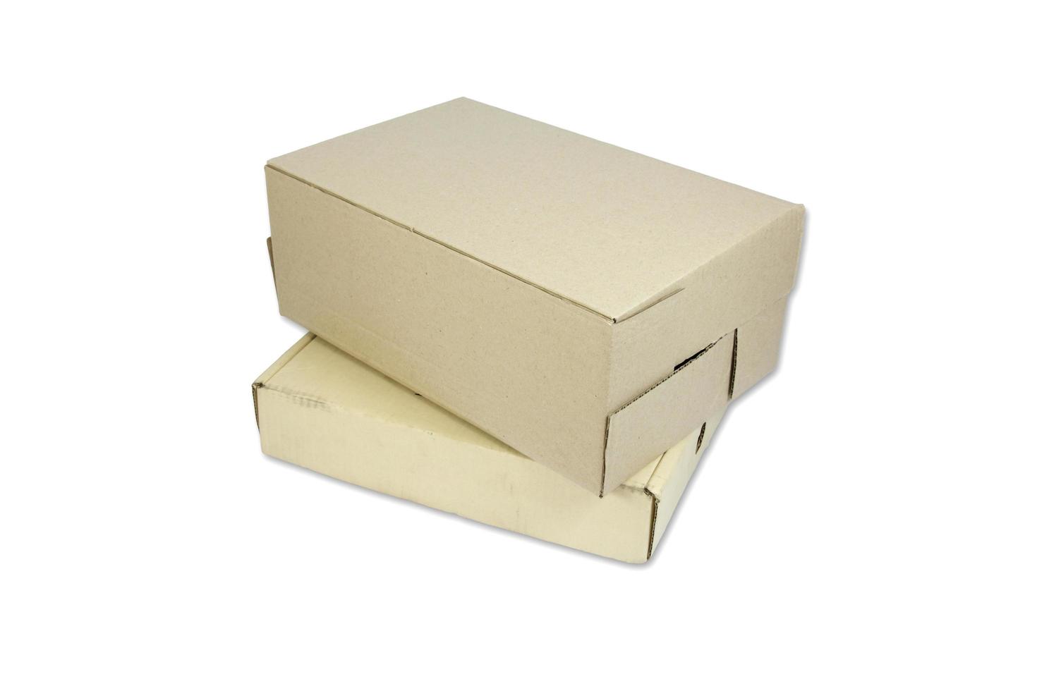 Corrugated cardboard box isolated on white background photo