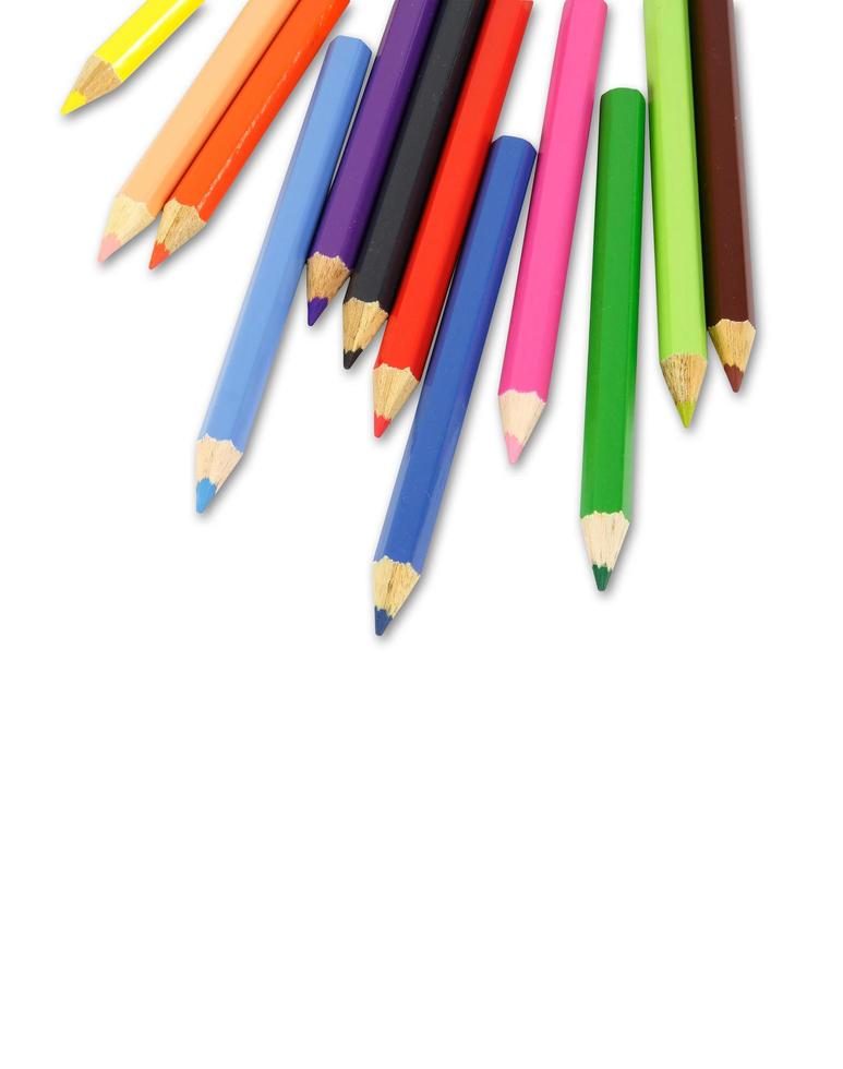 colored pencils isolated on white photo