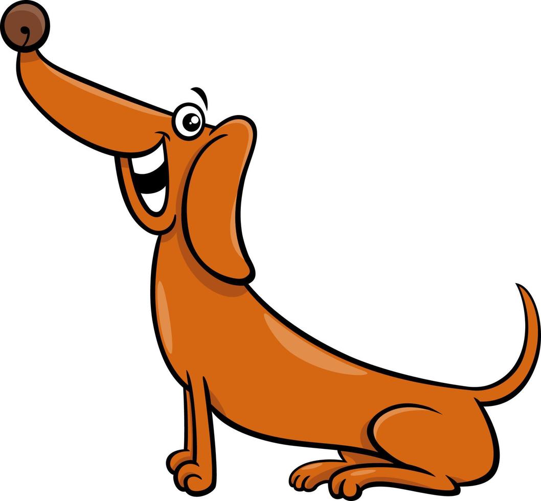 personaje animal de perro salchicha de pura raza de dibujos animados vector