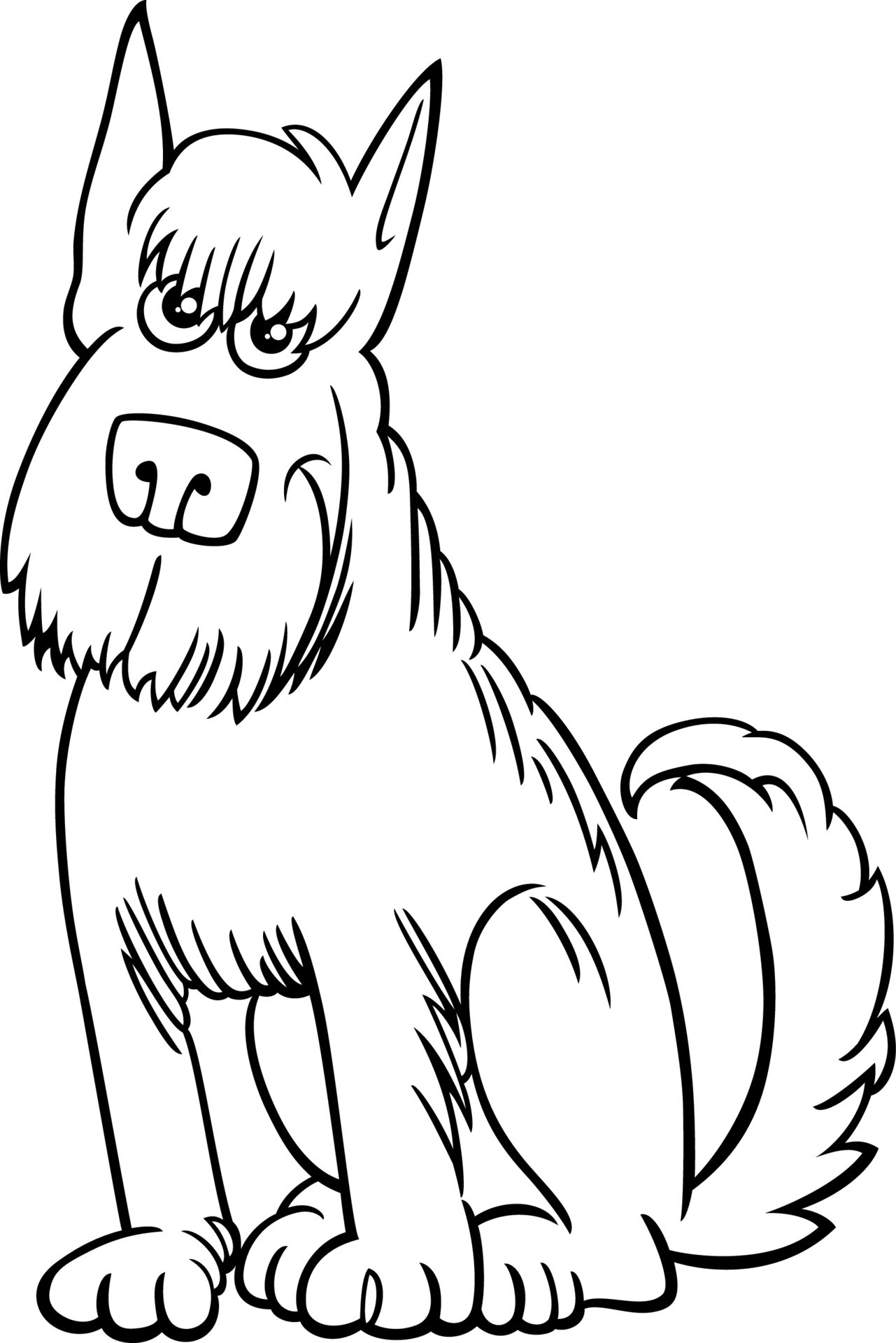 cartoon shaggy dog comic animal character coloring page 13276841 Vector Art  at Vecteezy