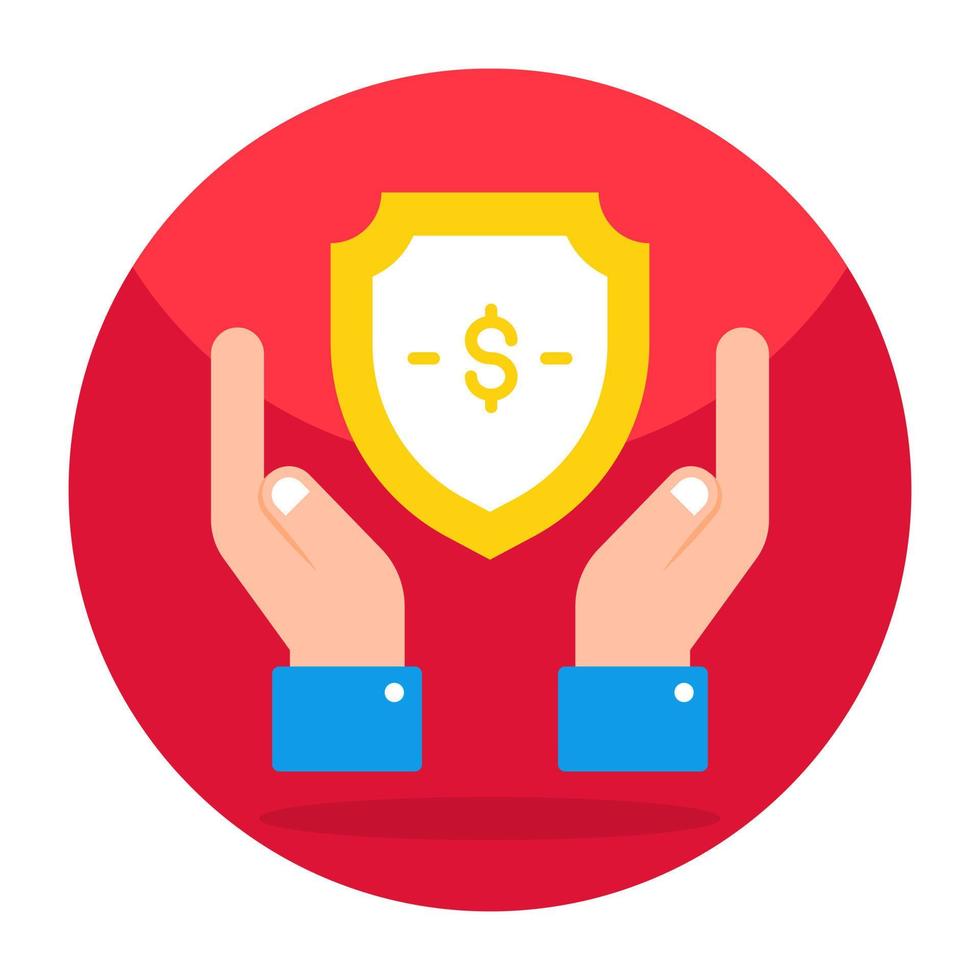 A flat design icon of financial safety vector