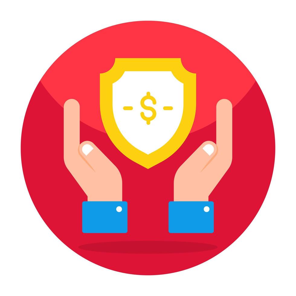 A flat design icon of financial safety vector