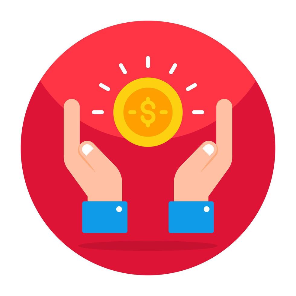 A flat design icon of financial safety vector