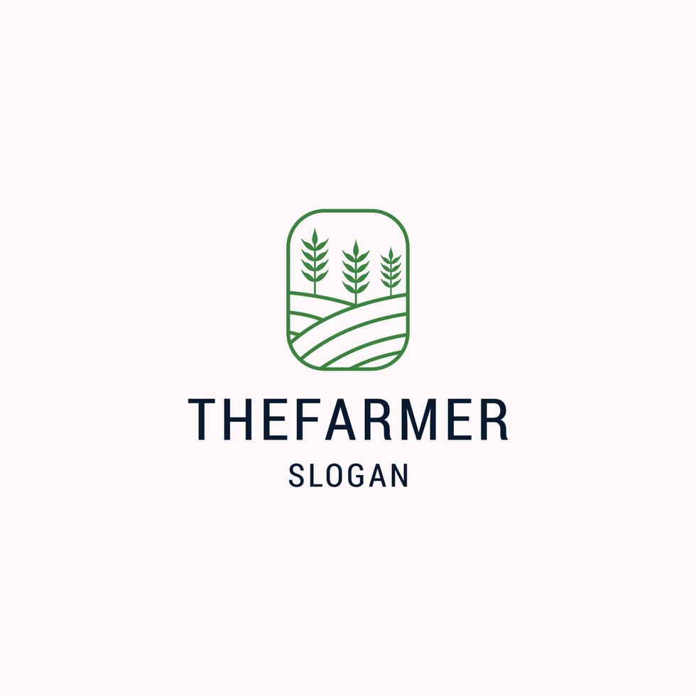 Ilustración de vector de plantilla de diseño de icono de logotipo de granja