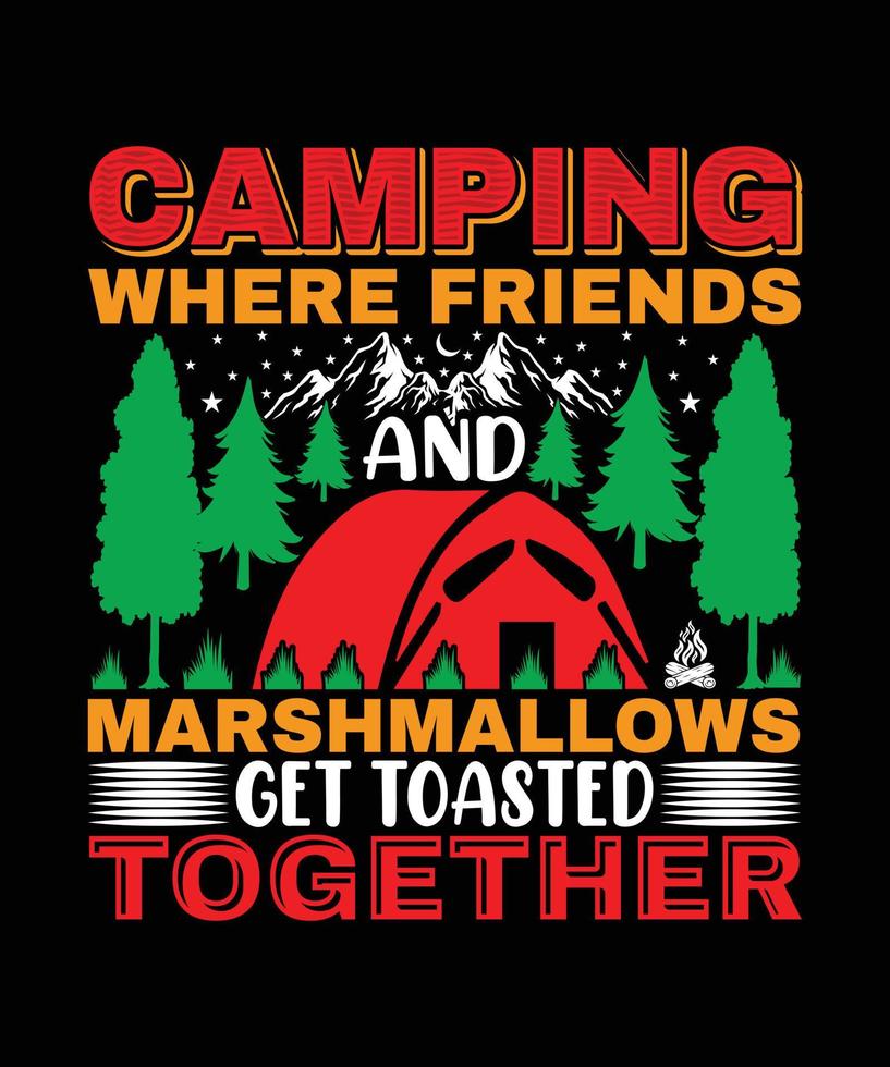 diseño de camiseta de campamento vector