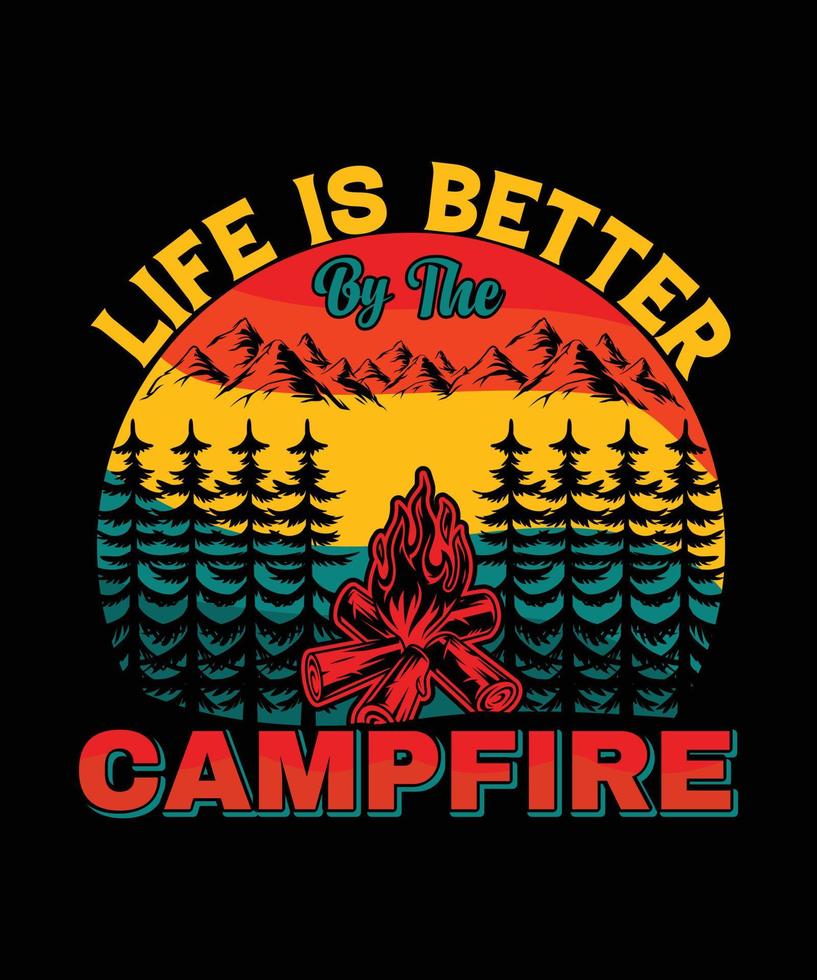 Camping T-shirt Design vector