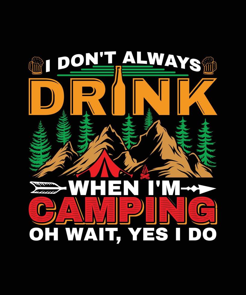 diseño de camiseta de campamento vector