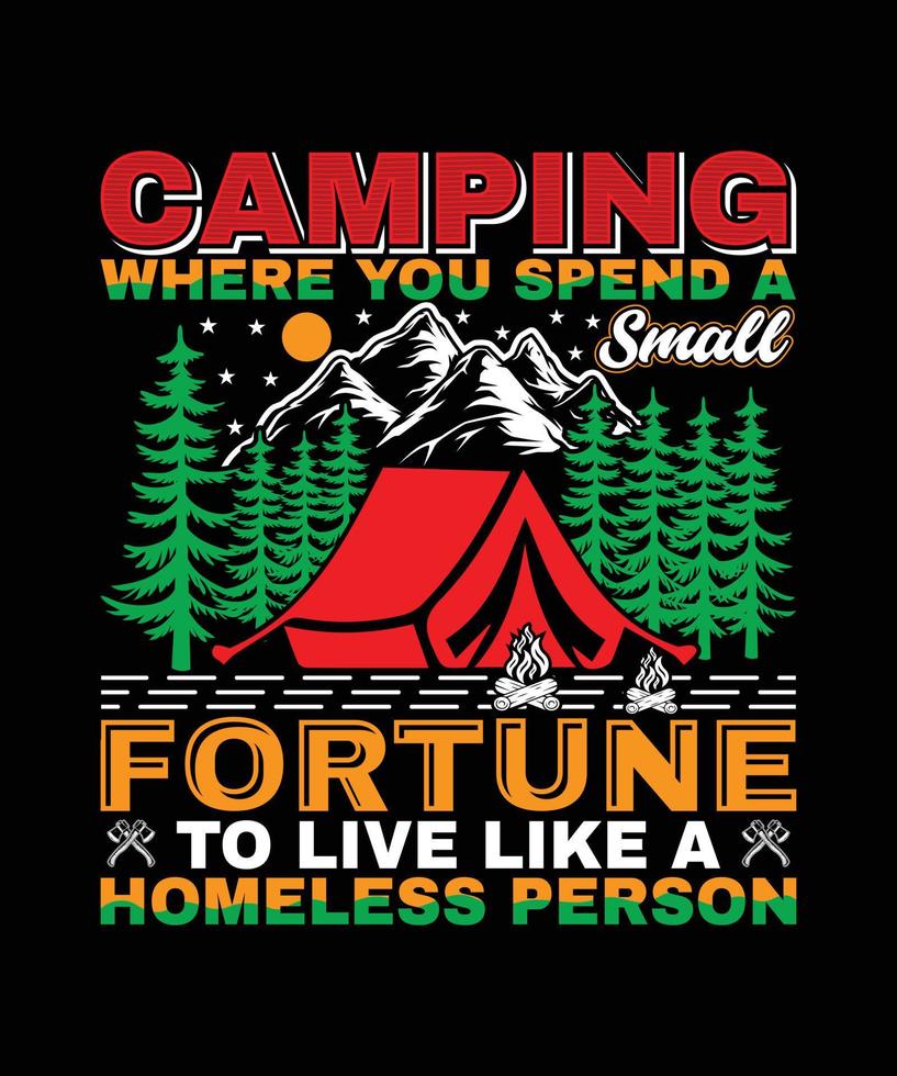 Camping T-shirt Design vector