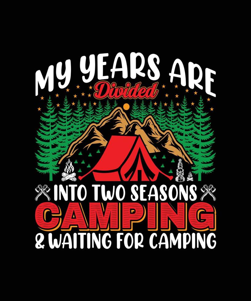 Camping T-shirt Design vector