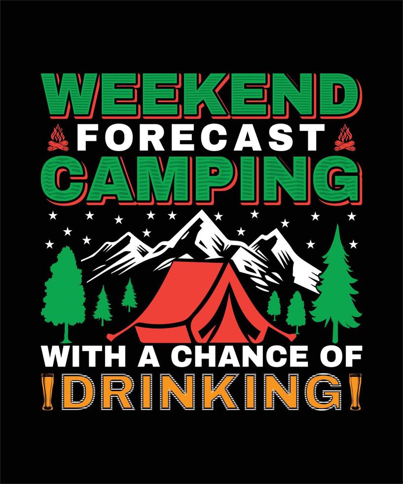 Camping T-shirt Design vector