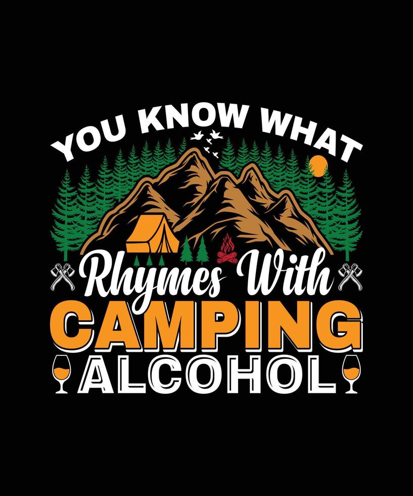 Camping T-shirt Design vector