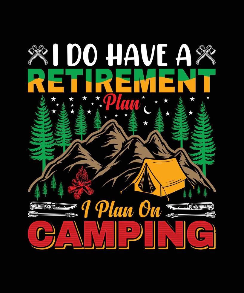 Camping T-shirt Design vector