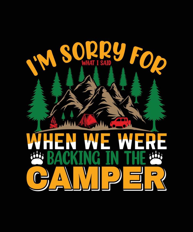 Camping T-shirt Design vector