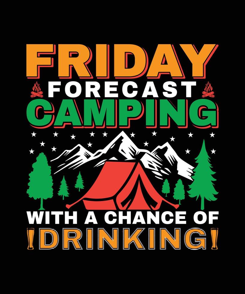 Camping T-shirt Design vector