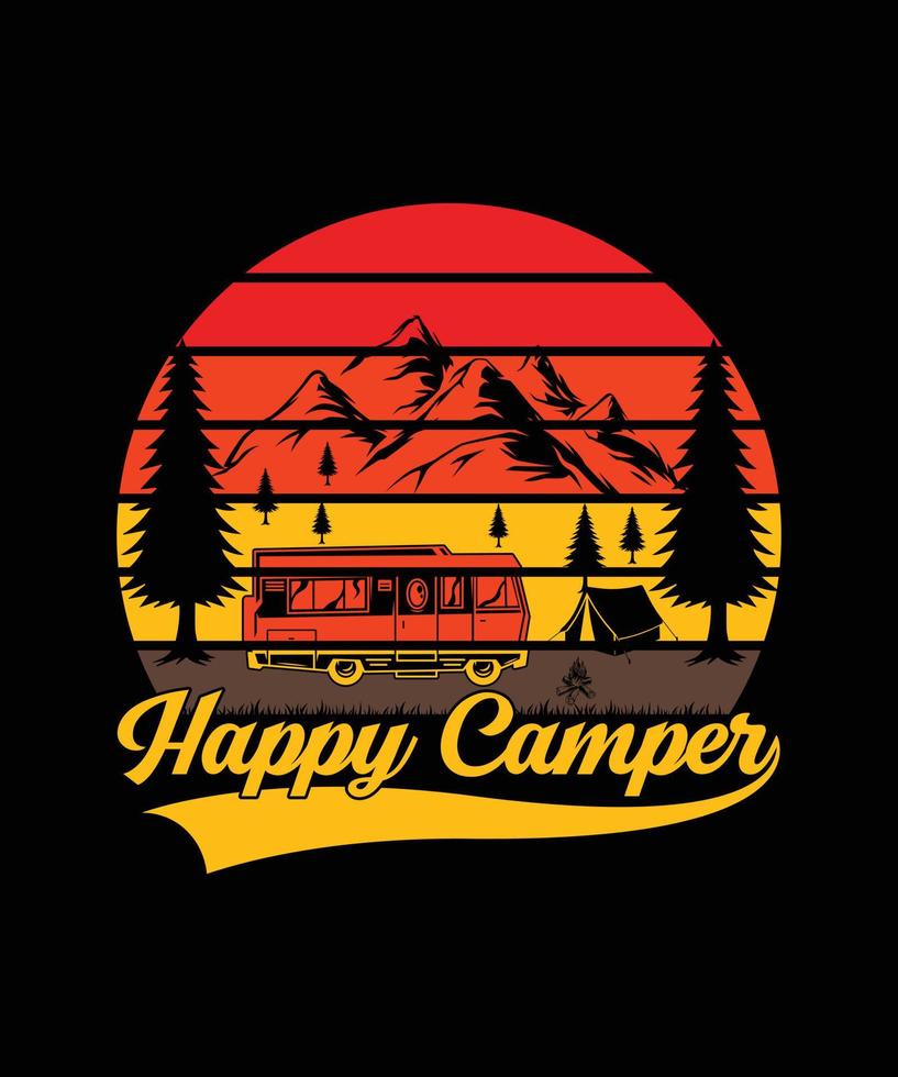 Camping T-shirt Design vector