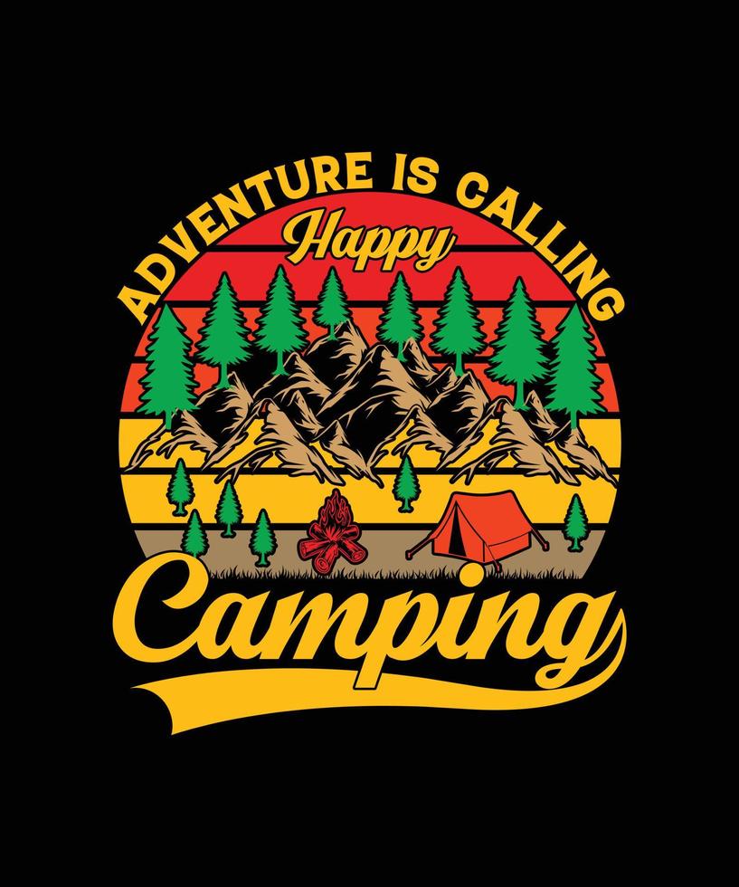 diseño de camiseta de campamento vector