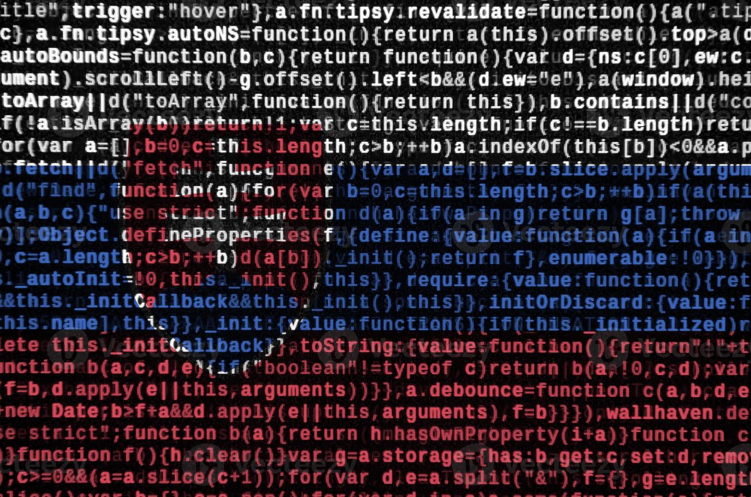 Slovakia flag  is depicted on the screen with the program code. The concept of modern technology and site development photo