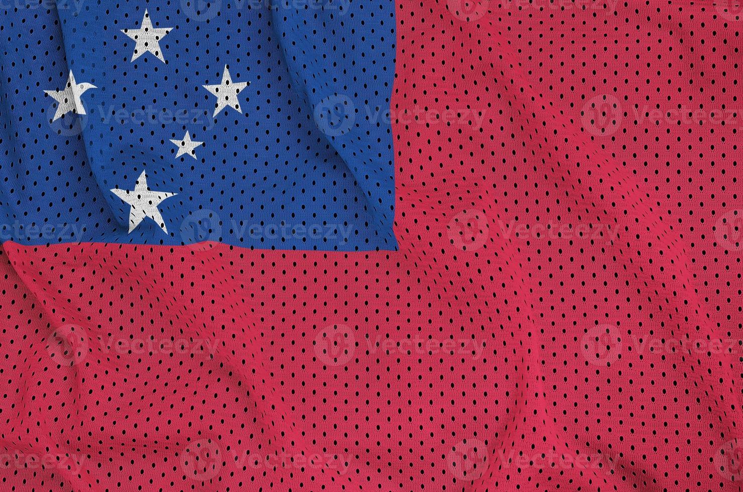 Samoa flag printed on a polyester nylon sportswear mesh fabric w photo