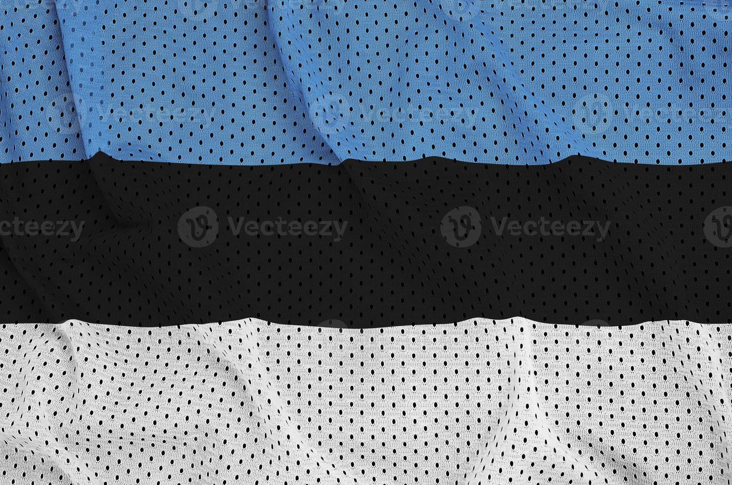 Estonia flag printed on a polyester nylon sportswear mesh fabric photo