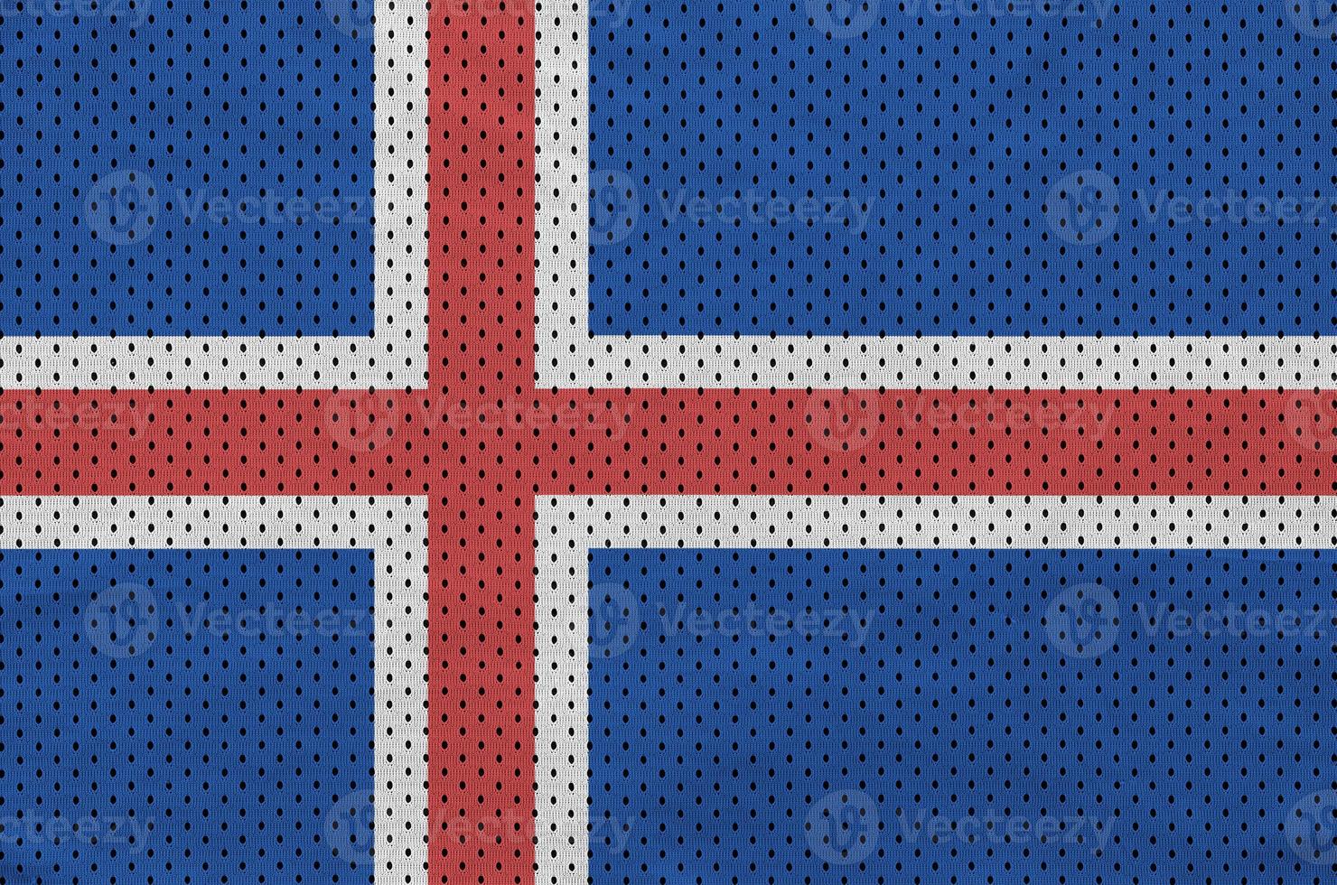 bandera de islandia impresa en una tela de malla deportiva de nailon y poliéster foto