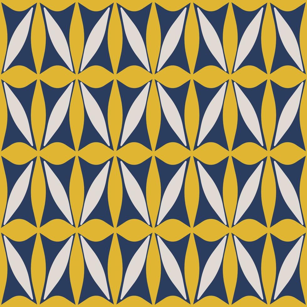 patrón de flores geométricas étnicas. étnico colorido amarillo-azul flor abstracta forma geométrica sin fisuras de fondo. motivos florales geométricos para tejidos, elementos de decoración de interiores, tapicería. vector