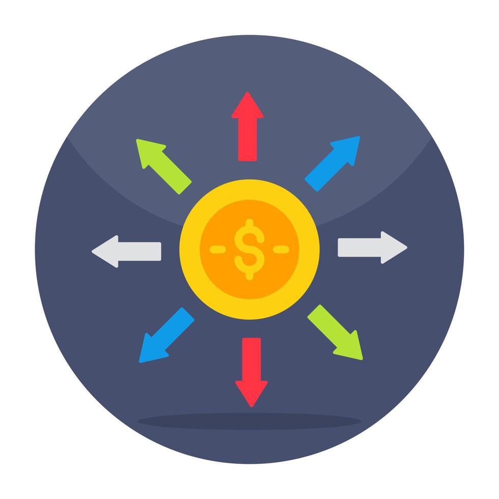 Trendy vector design of cash outflow