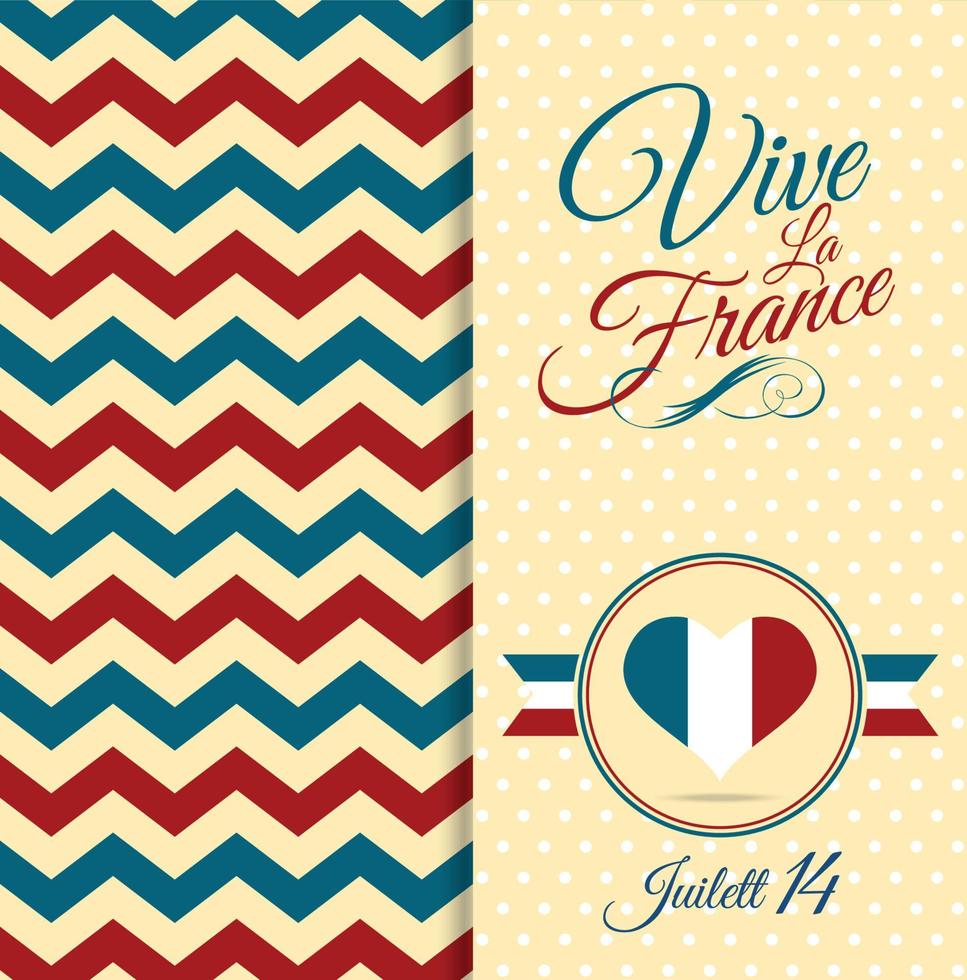 14 july illustration Vive le France vector