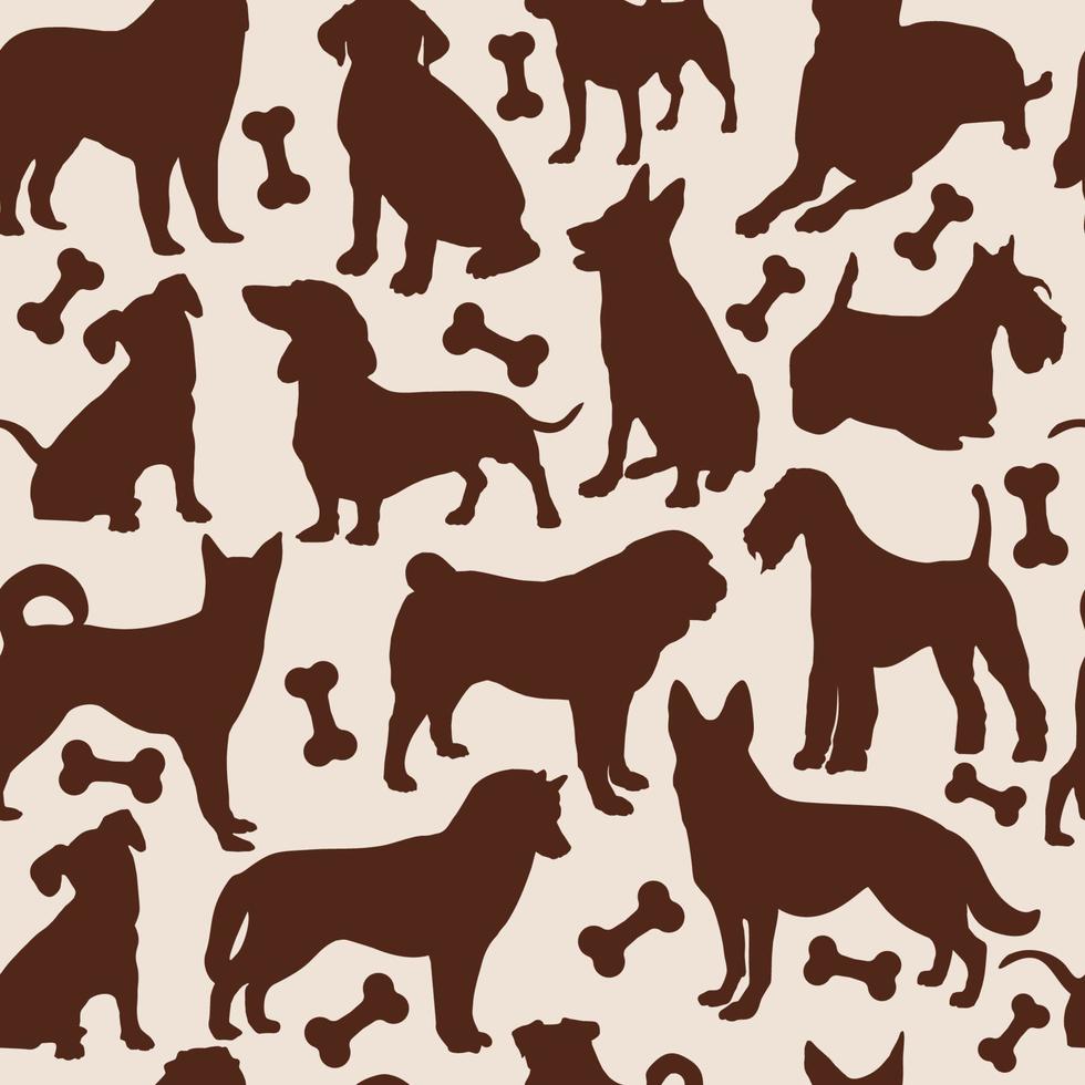 Dog seamless pattern vector