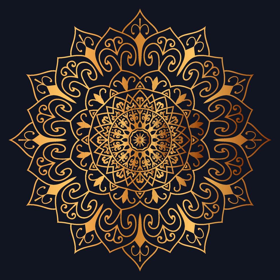 diseño de mandala de oro ornamental de lujo vector