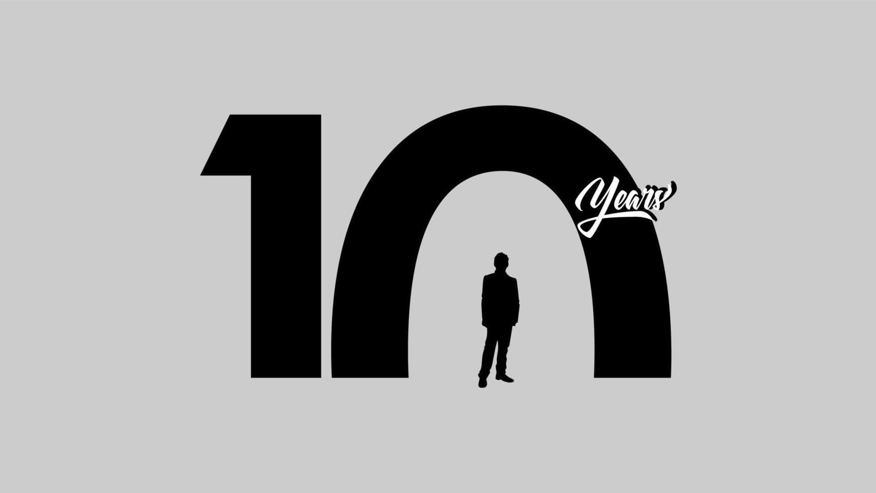 Event 10 years Arch vector