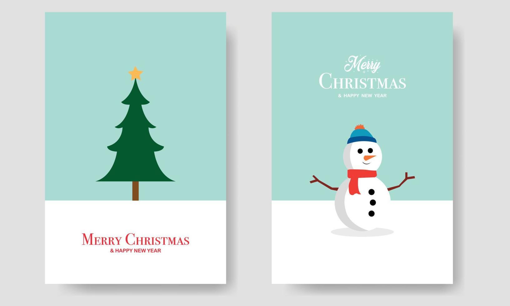Merry Christmas Happy New Year Simple Bundle Template vector