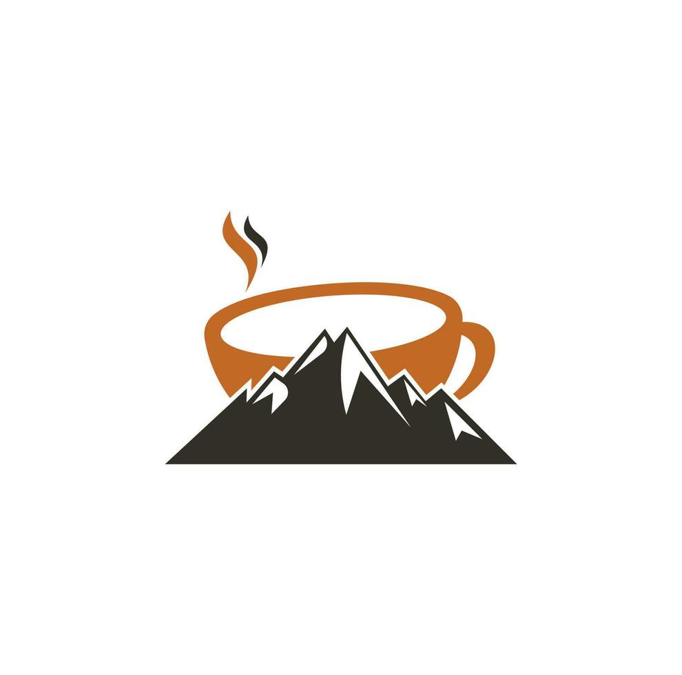 Mountain Coffee Logo Template Design. coffee logo design icon vector