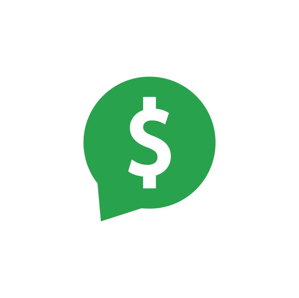 Dollar Chat Logo Design, Money Talk Inspiration - Template Vector