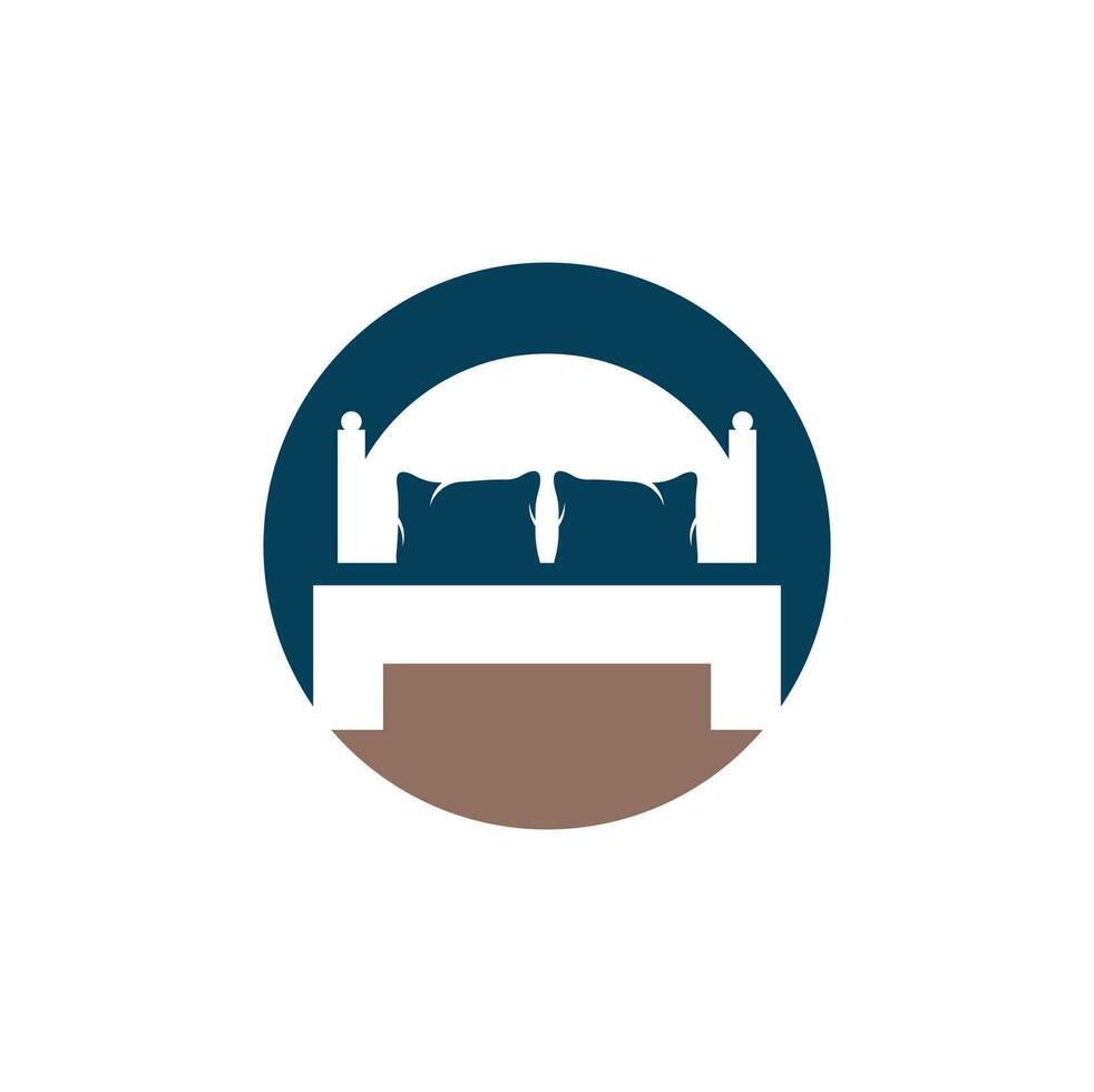Bed vector logo design. Bed store icon logo design.