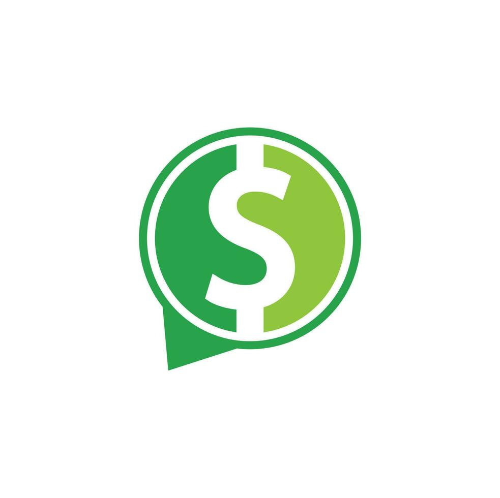 Dollar Chat Logo Design, Money Talk Inspiration - Template Vector