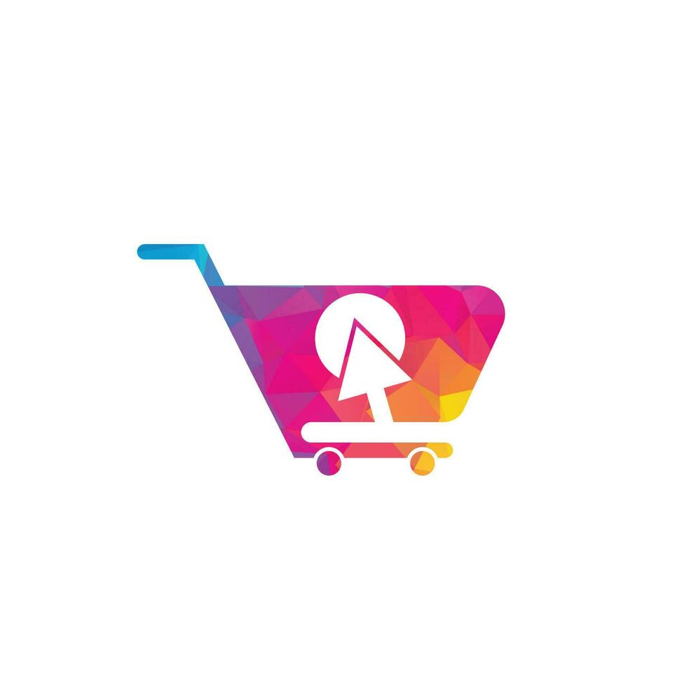 click shop logo icon design. online shop logo design template vector