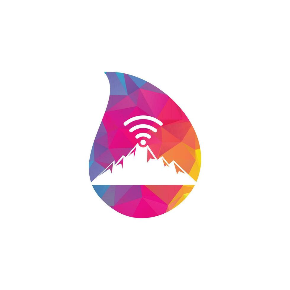Wifi Mountain Logo Icon Design. Mountain signal icon template. vector