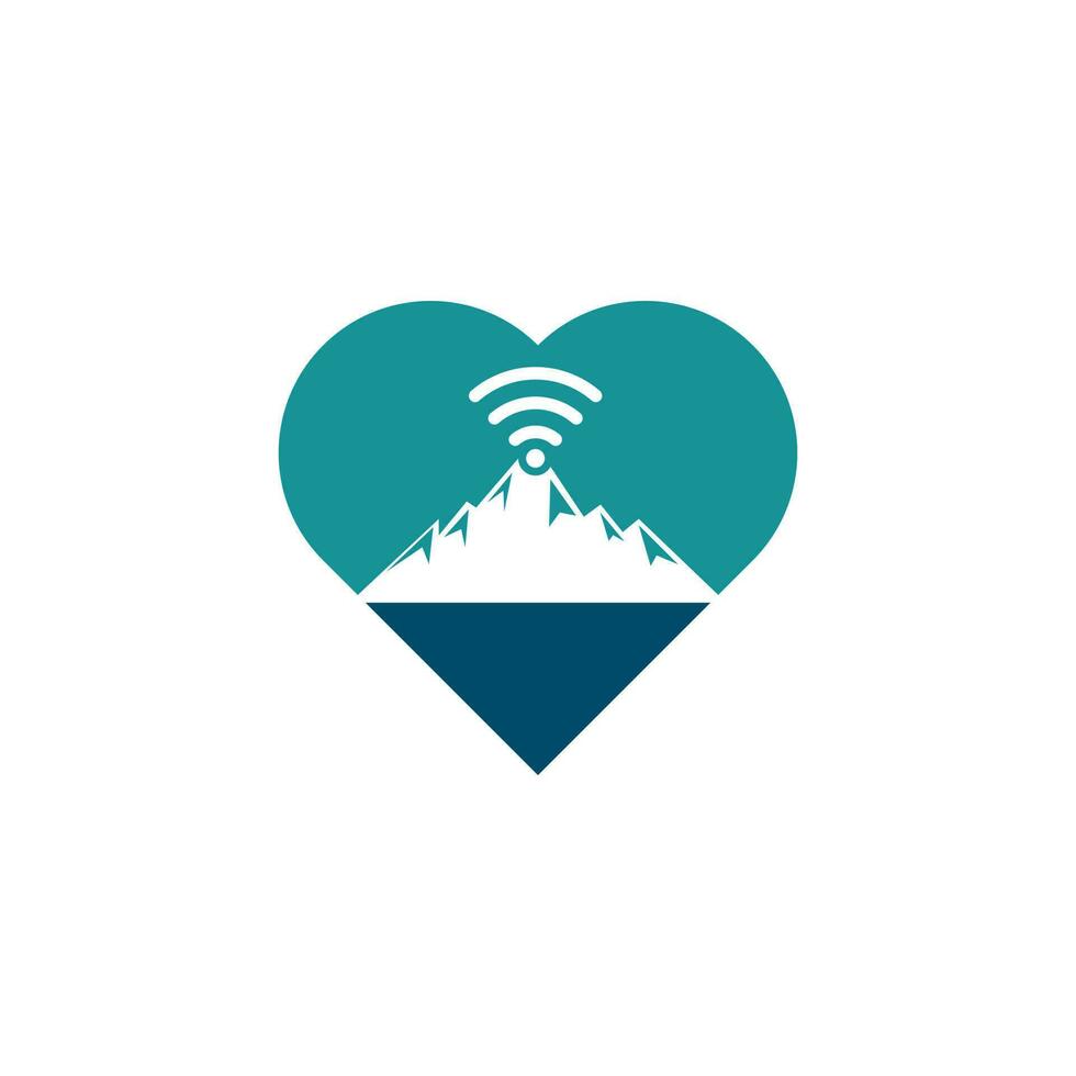 Wifi Mountain Logo Icon Design. Mountain signal icon template. vector