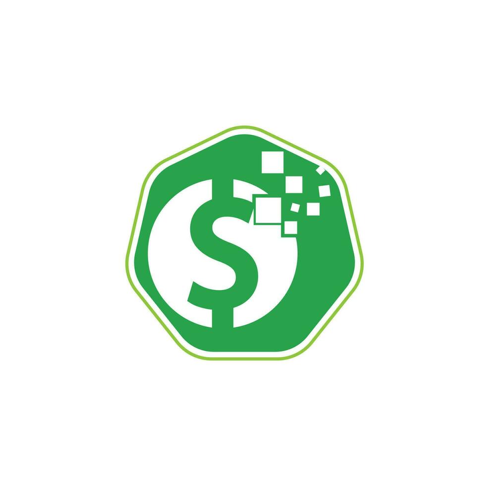 Money logo design. Digital money logo template. vector