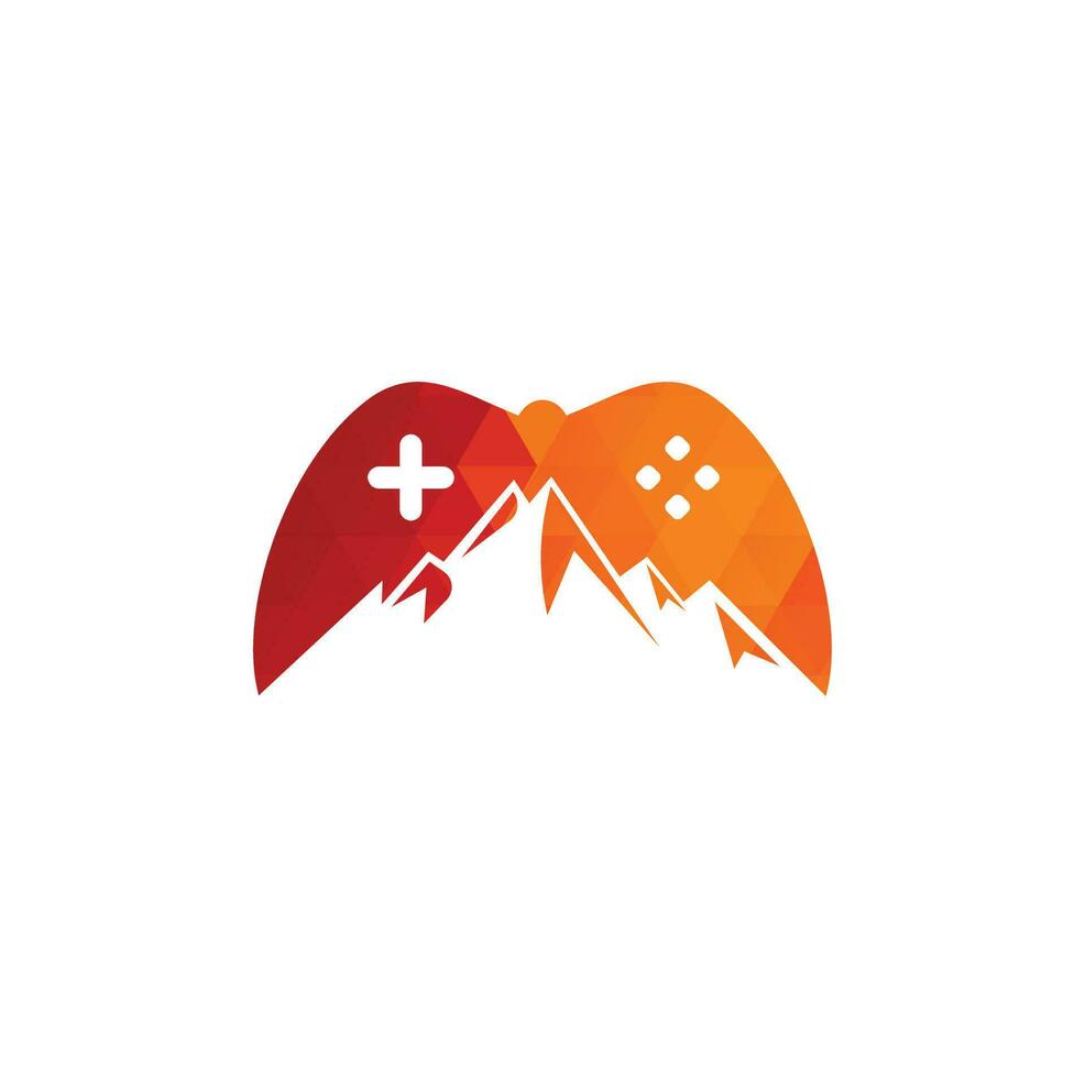 diseño del logotipo del juego de montaña. plantilla de icono de consola de montaña. vector