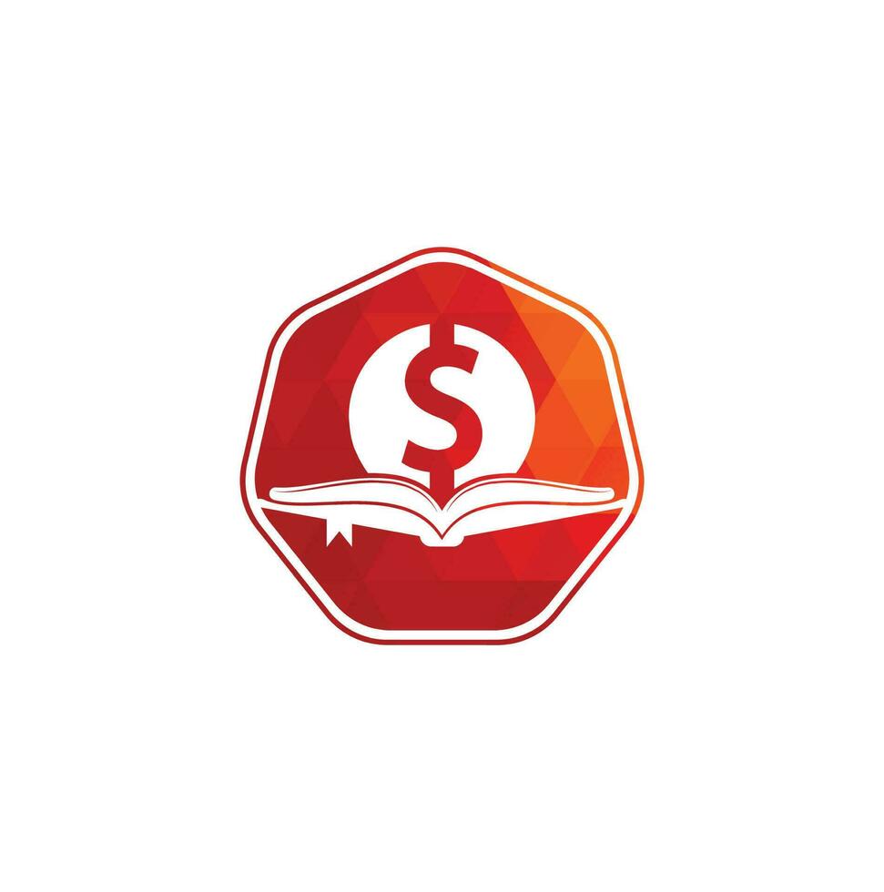 Money Book Icon Logo Design Element. Doller and book icon with logo. vector