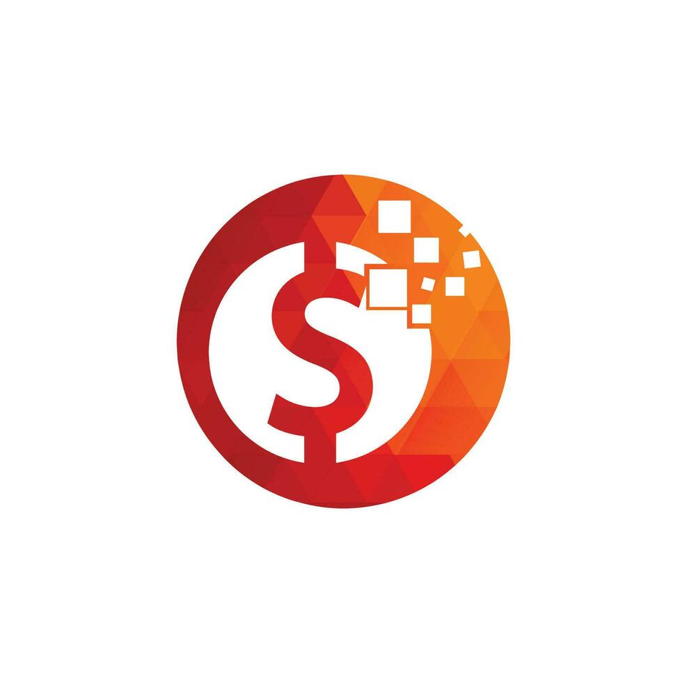 Money logo design. Digital money logo template. vector