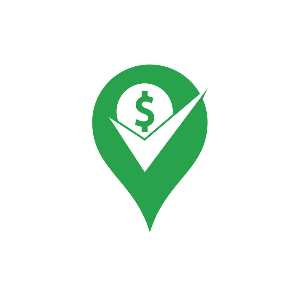 Money check gps shape concept logo design. Cash Icon symbol design. Good payment logo template vector