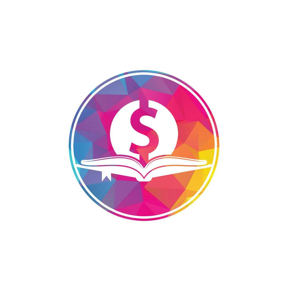Money Book Icon Logo Design Element. Doller and book icon with logo. vector